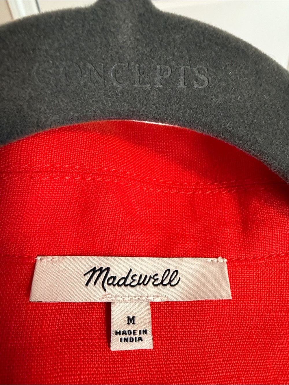 Madewell Bright Red Short-Sleeve Shirt Dress - Picture 3 of 3